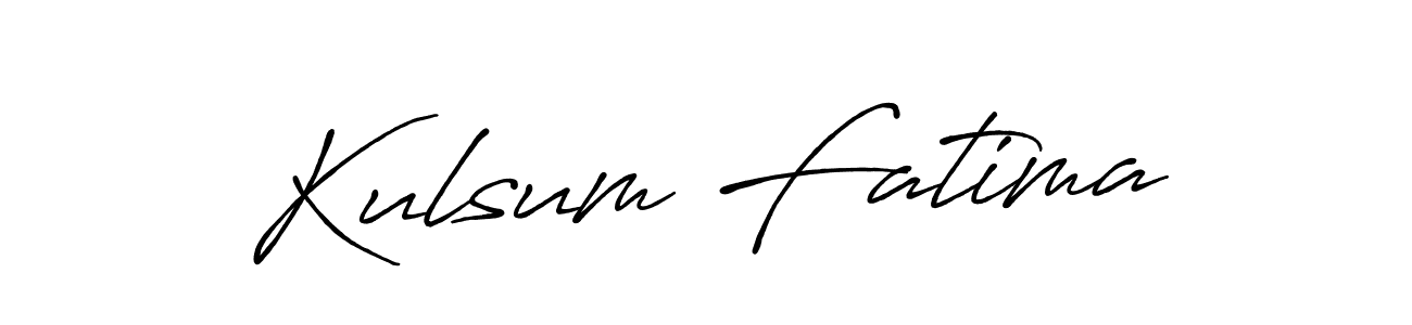 Create a beautiful signature design for name Kulsum Fatima. With this signature (Antro_Vectra_Bolder) fonts, you can make a handwritten signature for free. Kulsum Fatima signature style 7 images and pictures png