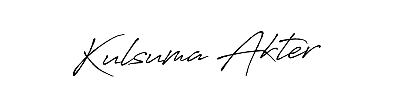 Design your own signature with our free online signature maker. With this signature software, you can create a handwritten (Antro_Vectra_Bolder) signature for name Kulsuma Akter. Kulsuma Akter signature style 7 images and pictures png