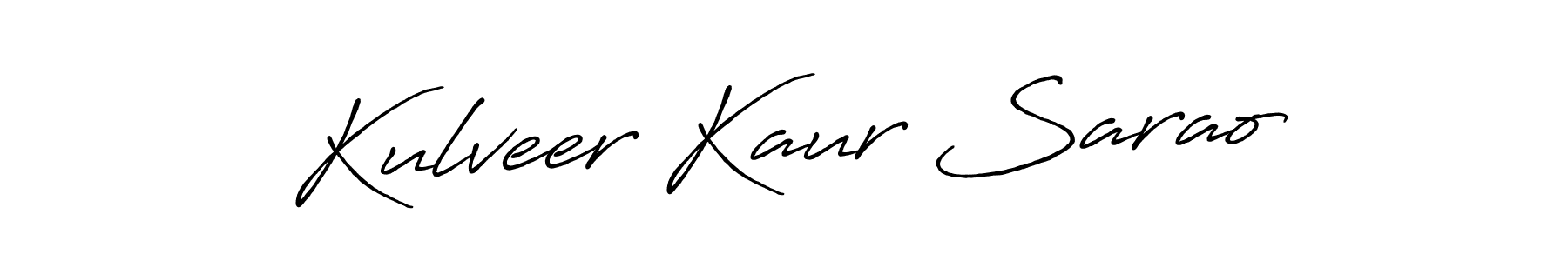 How to make Kulveer Kaur Sarao signature? Antro_Vectra_Bolder is a professional autograph style. Create handwritten signature for Kulveer Kaur Sarao name. Kulveer Kaur Sarao signature style 7 images and pictures png