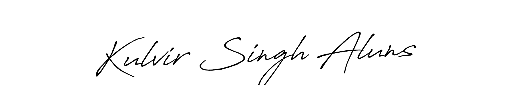 Antro_Vectra_Bolder is a professional signature style that is perfect for those who want to add a touch of class to their signature. It is also a great choice for those who want to make their signature more unique. Get Kulvir Singh Aluns name to fancy signature for free. Kulvir Singh Aluns signature style 7 images and pictures png