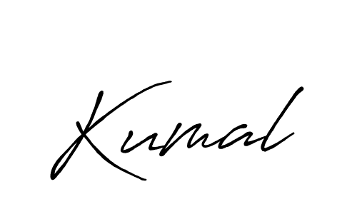 Use a signature maker to create a handwritten signature online. With this signature software, you can design (Antro_Vectra_Bolder) your own signature for name Kumal. Kumal signature style 7 images and pictures png