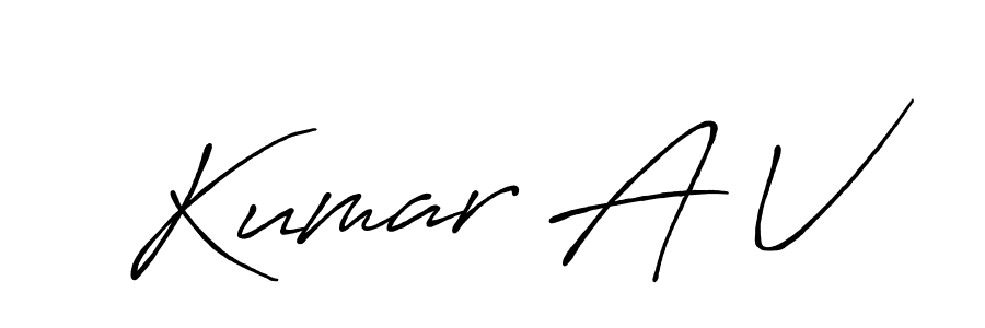 Similarly Antro_Vectra_Bolder is the best handwritten signature design. Signature creator online .You can use it as an online autograph creator for name Kumar A V. Kumar A V signature style 7 images and pictures png