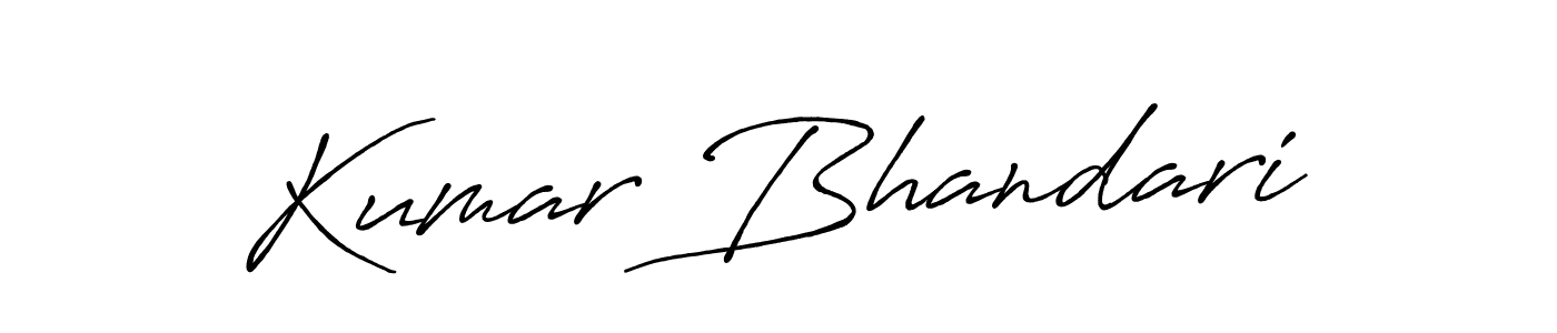 How to make Kumar Bhandari name signature. Use Antro_Vectra_Bolder style for creating short signs online. This is the latest handwritten sign. Kumar Bhandari signature style 7 images and pictures png