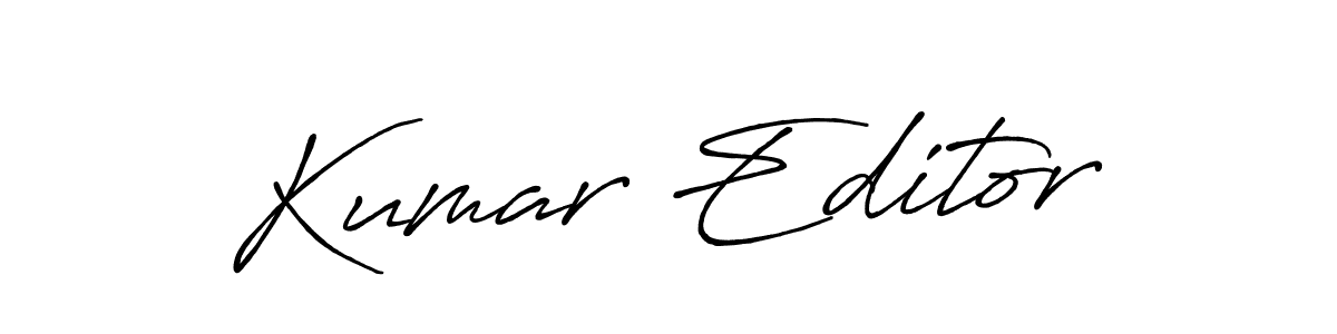 The best way (Antro_Vectra_Bolder) to make a short signature is to pick only two or three words in your name. The name Kumar Editor include a total of six letters. For converting this name. Kumar Editor signature style 7 images and pictures png