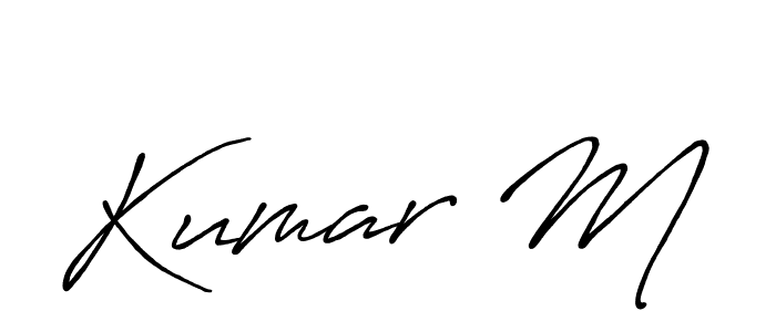 if you are searching for the best signature style for your name Kumar M. so please give up your signature search. here we have designed multiple signature styles  using Antro_Vectra_Bolder. Kumar M signature style 7 images and pictures png