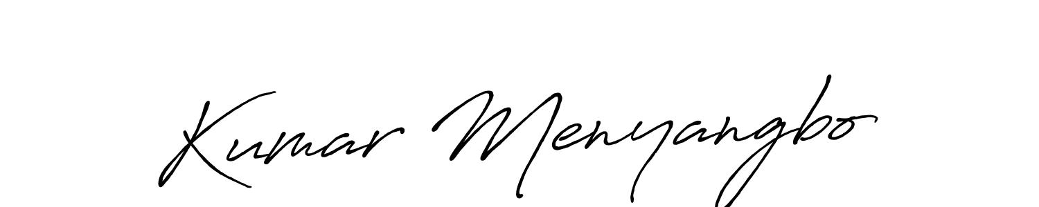 How to make Kumar Menyangbo name signature. Use Antro_Vectra_Bolder style for creating short signs online. This is the latest handwritten sign. Kumar Menyangbo signature style 7 images and pictures png