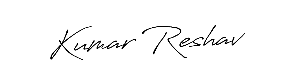 Similarly Antro_Vectra_Bolder is the best handwritten signature design. Signature creator online .You can use it as an online autograph creator for name Kumar Reshav. Kumar Reshav signature style 7 images and pictures png