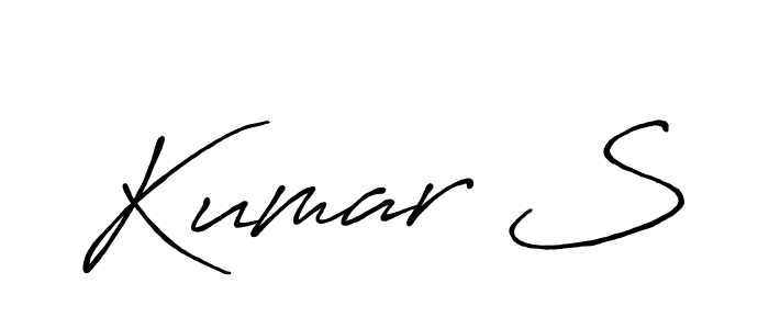 Similarly Antro_Vectra_Bolder is the best handwritten signature design. Signature creator online .You can use it as an online autograph creator for name Kumar S. Kumar S signature style 7 images and pictures png