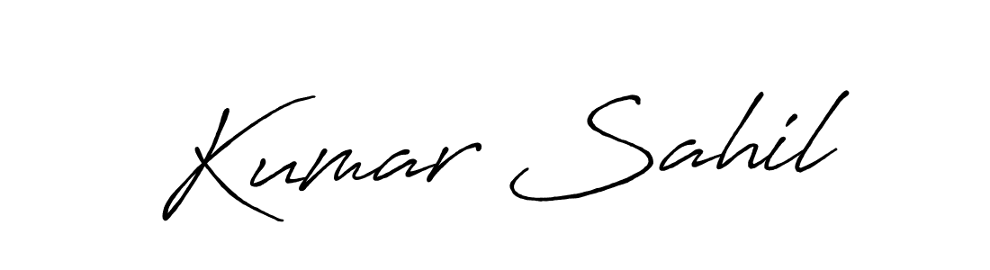 Kumar Sahil stylish signature style. Best Handwritten Sign (Antro_Vectra_Bolder) for my name. Handwritten Signature Collection Ideas for my name Kumar Sahil. Kumar Sahil signature style 7 images and pictures png