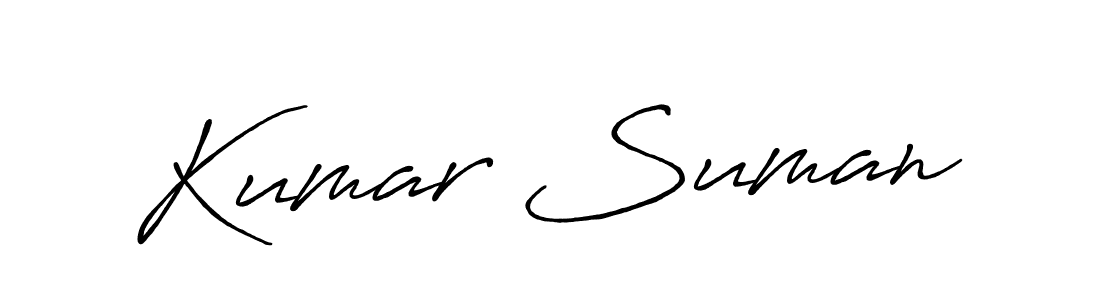 Create a beautiful signature design for name Kumar Suman. With this signature (Antro_Vectra_Bolder) fonts, you can make a handwritten signature for free. Kumar Suman signature style 7 images and pictures png