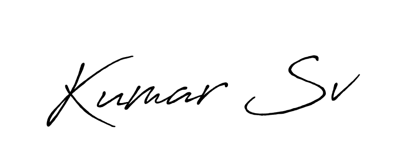 Make a beautiful signature design for name Kumar Sv. With this signature (Antro_Vectra_Bolder) style, you can create a handwritten signature for free. Kumar Sv signature style 7 images and pictures png