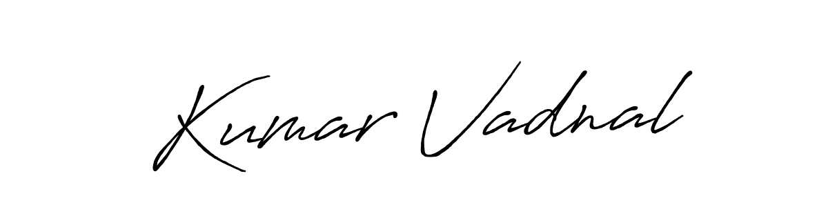 Create a beautiful signature design for name Kumar Vadnal. With this signature (Antro_Vectra_Bolder) fonts, you can make a handwritten signature for free. Kumar Vadnal signature style 7 images and pictures png