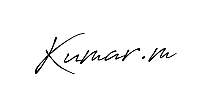 Create a beautiful signature design for name Kumar.m. With this signature (Antro_Vectra_Bolder) fonts, you can make a handwritten signature for free. Kumar.m signature style 7 images and pictures png