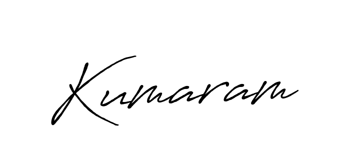 Use a signature maker to create a handwritten signature online. With this signature software, you can design (Antro_Vectra_Bolder) your own signature for name Kumaram. Kumaram signature style 7 images and pictures png