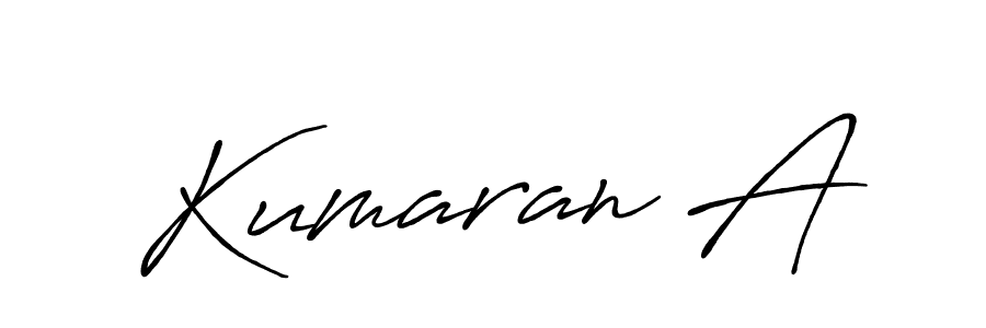 How to make Kumaran A name signature. Use Antro_Vectra_Bolder style for creating short signs online. This is the latest handwritten sign. Kumaran A signature style 7 images and pictures png
