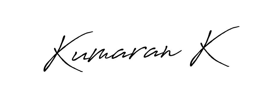 How to make Kumaran K name signature. Use Antro_Vectra_Bolder style for creating short signs online. This is the latest handwritten sign. Kumaran K signature style 7 images and pictures png