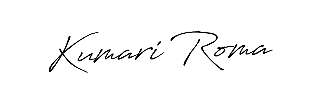 Kumari Roma stylish signature style. Best Handwritten Sign (Antro_Vectra_Bolder) for my name. Handwritten Signature Collection Ideas for my name Kumari Roma. Kumari Roma signature style 7 images and pictures png