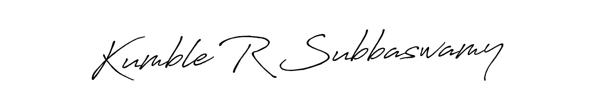 Make a beautiful signature design for name Kumble R Subbaswamy. With this signature (Antro_Vectra_Bolder) style, you can create a handwritten signature for free. Kumble R Subbaswamy signature style 7 images and pictures png