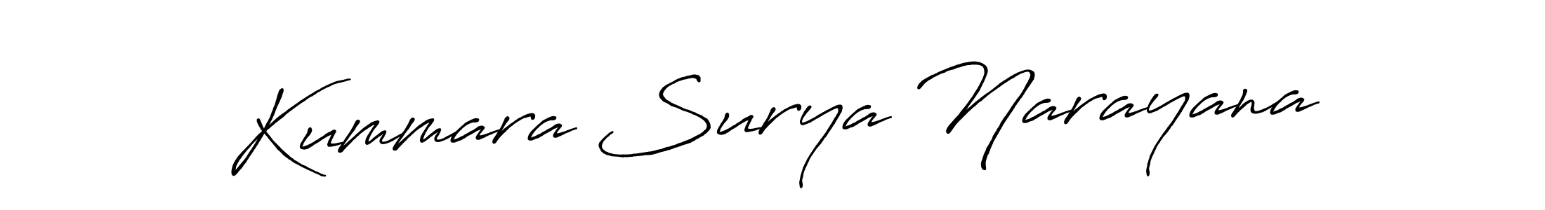 Create a beautiful signature design for name Kummara Surya Narayana. With this signature (Antro_Vectra_Bolder) fonts, you can make a handwritten signature for free. Kummara Surya Narayana signature style 7 images and pictures png
