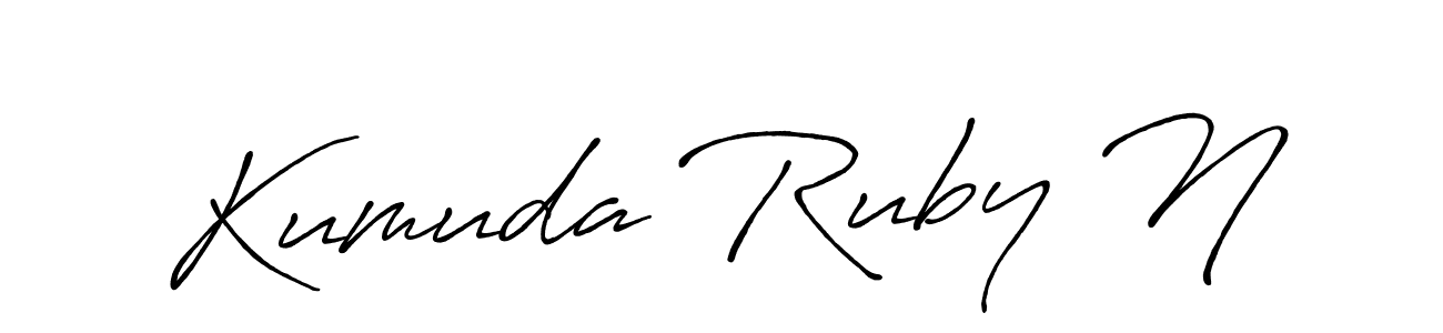 if you are searching for the best signature style for your name Kumuda Ruby N. so please give up your signature search. here we have designed multiple signature styles  using Antro_Vectra_Bolder. Kumuda Ruby N signature style 7 images and pictures png