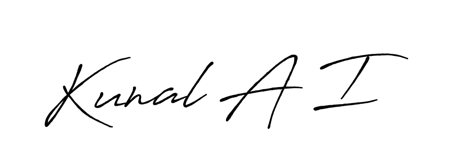 Design your own signature with our free online signature maker. With this signature software, you can create a handwritten (Antro_Vectra_Bolder) signature for name Kunal A I. Kunal A I signature style 7 images and pictures png