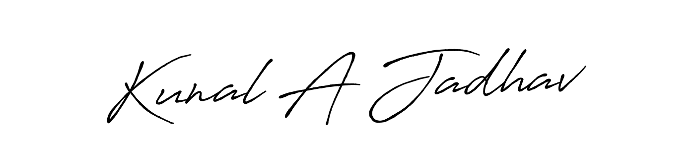 Make a beautiful signature design for name Kunal A Jadhav. With this signature (Antro_Vectra_Bolder) style, you can create a handwritten signature for free. Kunal A Jadhav signature style 7 images and pictures png