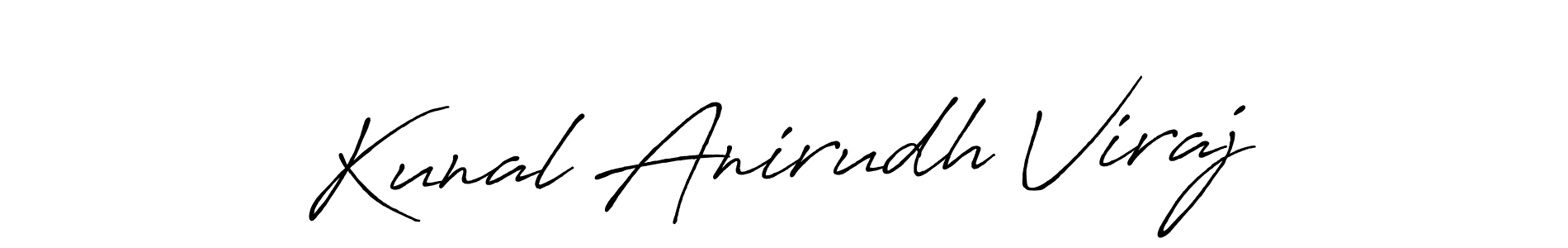 How to make Kunal Anirudh Viraj name signature. Use Antro_Vectra_Bolder style for creating short signs online. This is the latest handwritten sign. Kunal Anirudh Viraj signature style 7 images and pictures png
