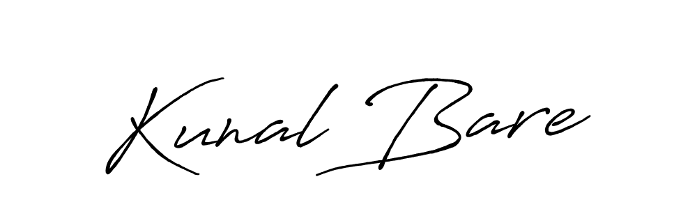 Make a beautiful signature design for name Kunal Bare. With this signature (Antro_Vectra_Bolder) style, you can create a handwritten signature for free. Kunal Bare signature style 7 images and pictures png