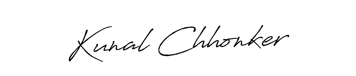 Also we have Kunal Chhonker name is the best signature style. Create professional handwritten signature collection using Antro_Vectra_Bolder autograph style. Kunal Chhonker signature style 7 images and pictures png