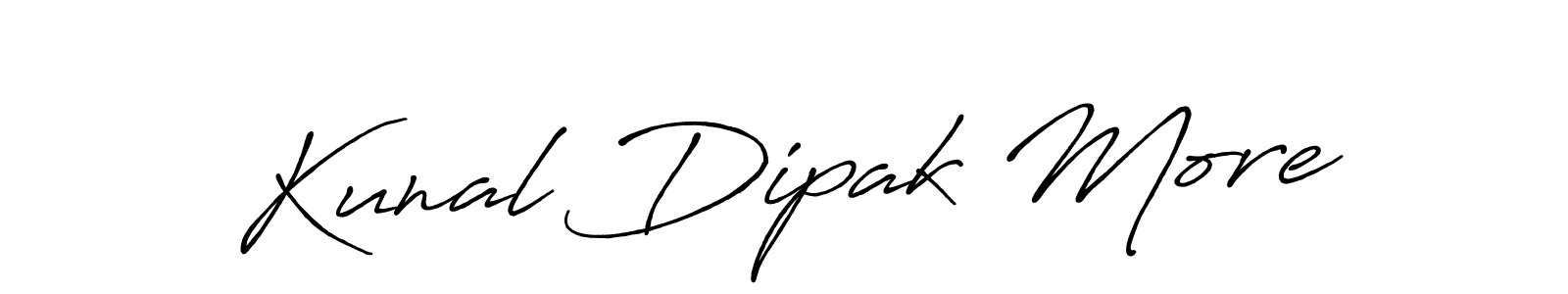 How to make Kunal Dipak More name signature. Use Antro_Vectra_Bolder style for creating short signs online. This is the latest handwritten sign. Kunal Dipak More signature style 7 images and pictures png