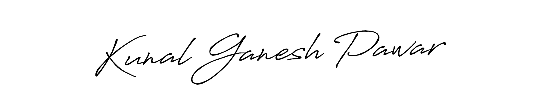 How to make Kunal Ganesh Pawar name signature. Use Antro_Vectra_Bolder style for creating short signs online. This is the latest handwritten sign. Kunal Ganesh Pawar signature style 7 images and pictures png
