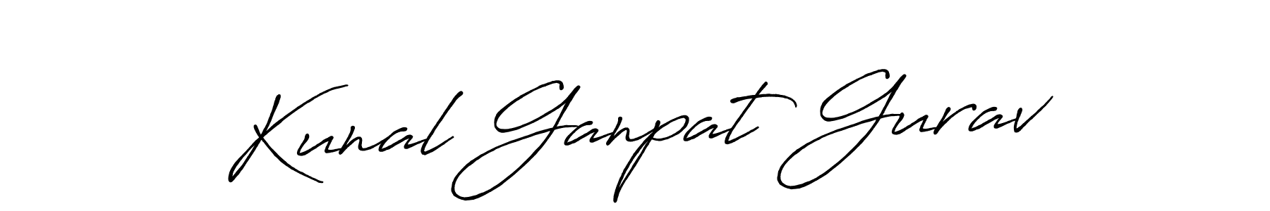 Antro_Vectra_Bolder is a professional signature style that is perfect for those who want to add a touch of class to their signature. It is also a great choice for those who want to make their signature more unique. Get Kunal Ganpat Gurav name to fancy signature for free. Kunal Ganpat Gurav signature style 7 images and pictures png