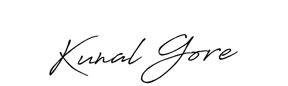 Create a beautiful signature design for name Kunal Gore. With this signature (Antro_Vectra_Bolder) fonts, you can make a handwritten signature for free. Kunal Gore signature style 7 images and pictures png
