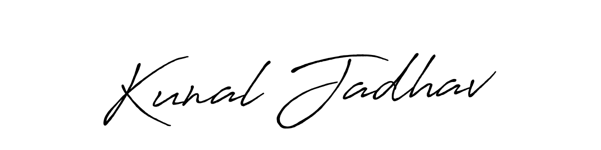 Create a beautiful signature design for name Kunal Jadhav. With this signature (Antro_Vectra_Bolder) fonts, you can make a handwritten signature for free. Kunal Jadhav signature style 7 images and pictures png