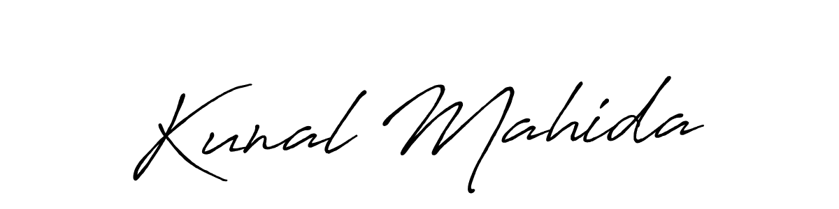 Create a beautiful signature design for name Kunal Mahida. With this signature (Antro_Vectra_Bolder) fonts, you can make a handwritten signature for free. Kunal Mahida signature style 7 images and pictures png