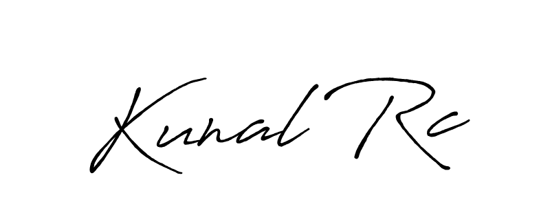 How to make Kunal Rc name signature. Use Antro_Vectra_Bolder style for creating short signs online. This is the latest handwritten sign. Kunal Rc signature style 7 images and pictures png