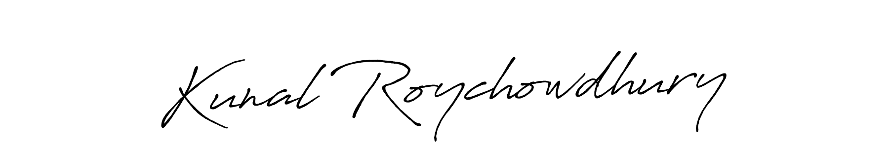 Antro_Vectra_Bolder is a professional signature style that is perfect for those who want to add a touch of class to their signature. It is also a great choice for those who want to make their signature more unique. Get Kunal Roychowdhury name to fancy signature for free. Kunal Roychowdhury signature style 7 images and pictures png
