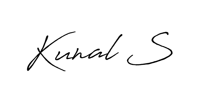 Similarly Antro_Vectra_Bolder is the best handwritten signature design. Signature creator online .You can use it as an online autograph creator for name Kunal S. Kunal S signature style 7 images and pictures png