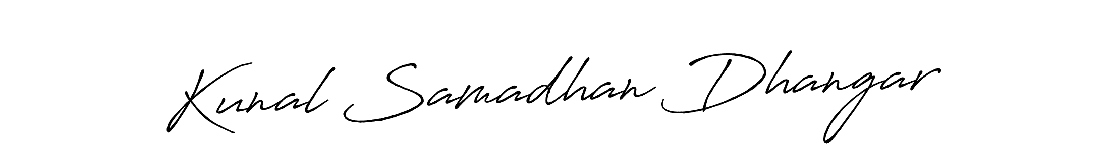 The best way (Antro_Vectra_Bolder) to make a short signature is to pick only two or three words in your name. The name Kunal Samadhan Dhangar include a total of six letters. For converting this name. Kunal Samadhan Dhangar signature style 7 images and pictures png