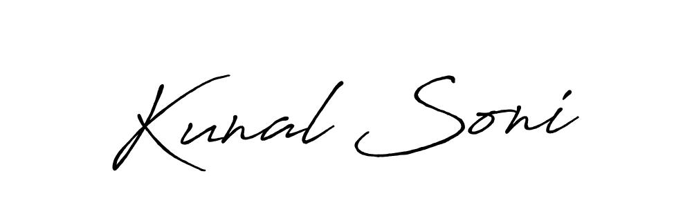 Create a beautiful signature design for name Kunal Soni. With this signature (Antro_Vectra_Bolder) fonts, you can make a handwritten signature for free. Kunal Soni signature style 7 images and pictures png