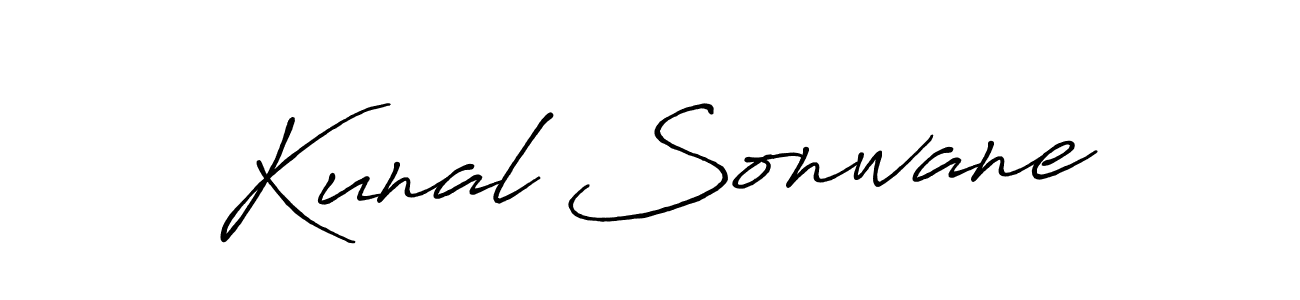 Make a beautiful signature design for name Kunal Sonwane. With this signature (Antro_Vectra_Bolder) style, you can create a handwritten signature for free. Kunal Sonwane signature style 7 images and pictures png