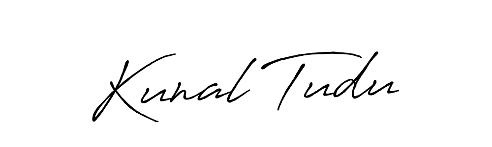 How to make Kunal Tudu name signature. Use Antro_Vectra_Bolder style for creating short signs online. This is the latest handwritten sign. Kunal Tudu signature style 7 images and pictures png