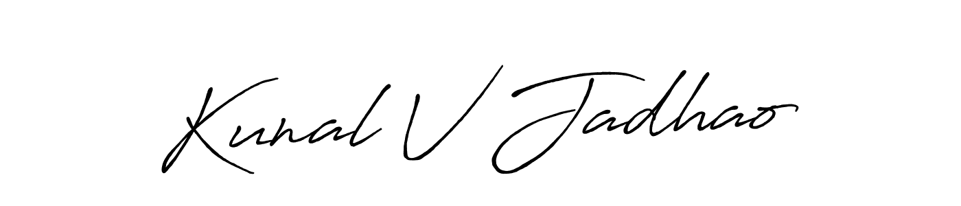 Make a short Kunal V Jadhao signature style. Manage your documents anywhere anytime using Antro_Vectra_Bolder. Create and add eSignatures, submit forms, share and send files easily. Kunal V Jadhao signature style 7 images and pictures png