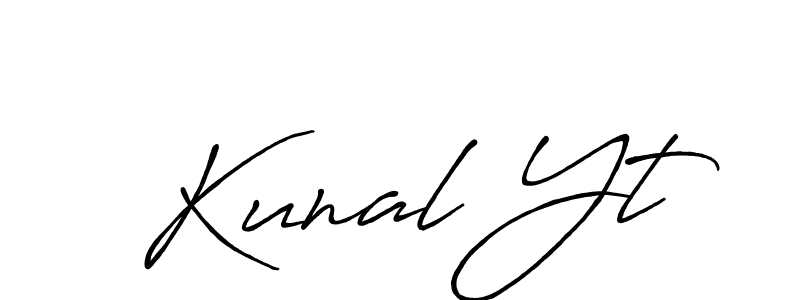 How to make Kunal Yt name signature. Use Antro_Vectra_Bolder style for creating short signs online. This is the latest handwritten sign. Kunal Yt signature style 7 images and pictures png