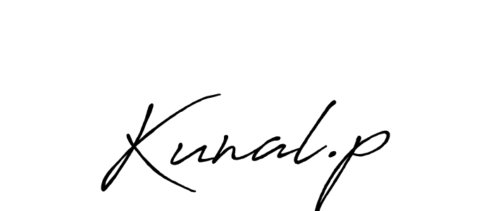 How to make Kunal.p name signature. Use Antro_Vectra_Bolder style for creating short signs online. This is the latest handwritten sign. Kunal.p signature style 7 images and pictures png