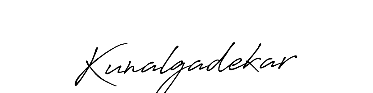 Create a beautiful signature design for name Kunalgadekar. With this signature (Antro_Vectra_Bolder) fonts, you can make a handwritten signature for free. Kunalgadekar signature style 7 images and pictures png