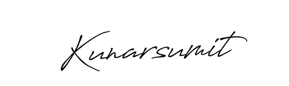 Make a beautiful signature design for name Kunarsumit. With this signature (Antro_Vectra_Bolder) style, you can create a handwritten signature for free. Kunarsumit signature style 7 images and pictures png