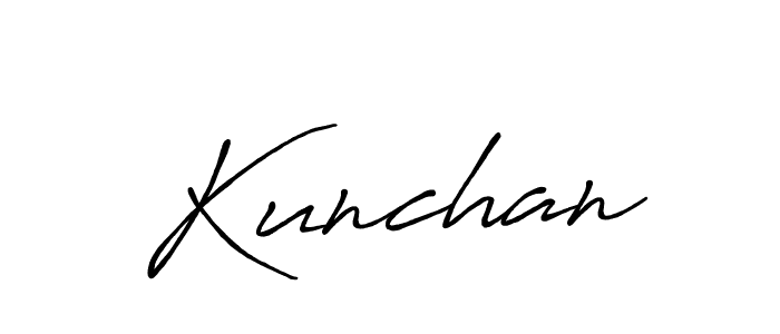 Design your own signature with our free online signature maker. With this signature software, you can create a handwritten (Antro_Vectra_Bolder) signature for name Kunchan. Kunchan signature style 7 images and pictures png