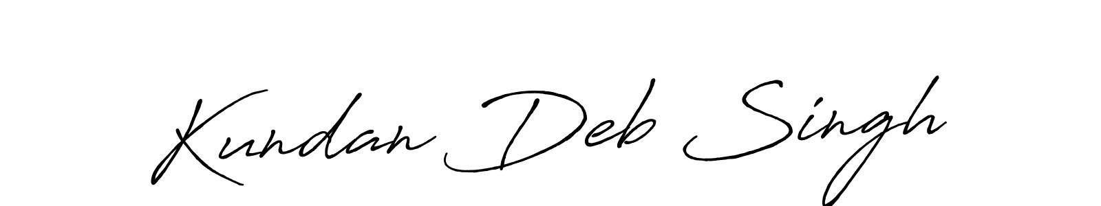 Make a beautiful signature design for name Kundan Deb Singh. With this signature (Antro_Vectra_Bolder) style, you can create a handwritten signature for free. Kundan Deb Singh signature style 7 images and pictures png