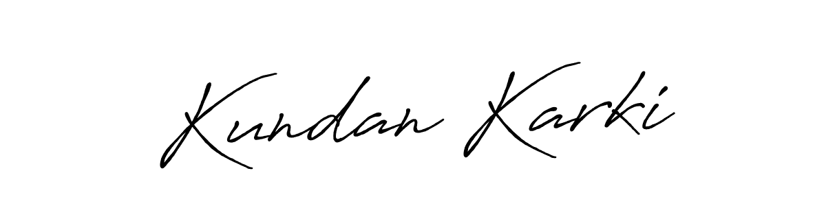 Use a signature maker to create a handwritten signature online. With this signature software, you can design (Antro_Vectra_Bolder) your own signature for name Kundan Karki. Kundan Karki signature style 7 images and pictures png